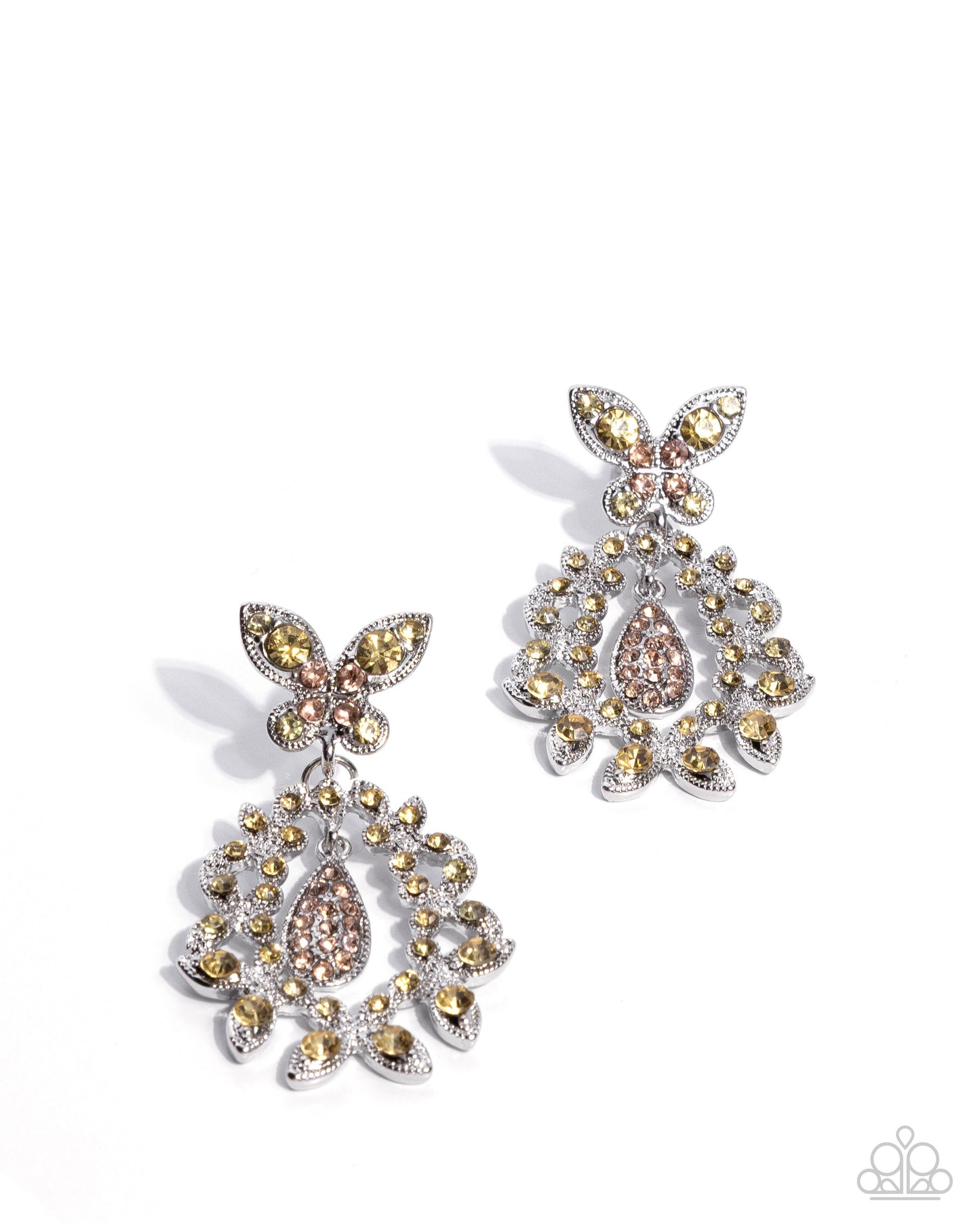 Whimsically Content - yellow - Paparazzi earrings