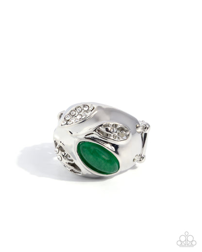 Whispering Canyon - green - Paparazzi ring