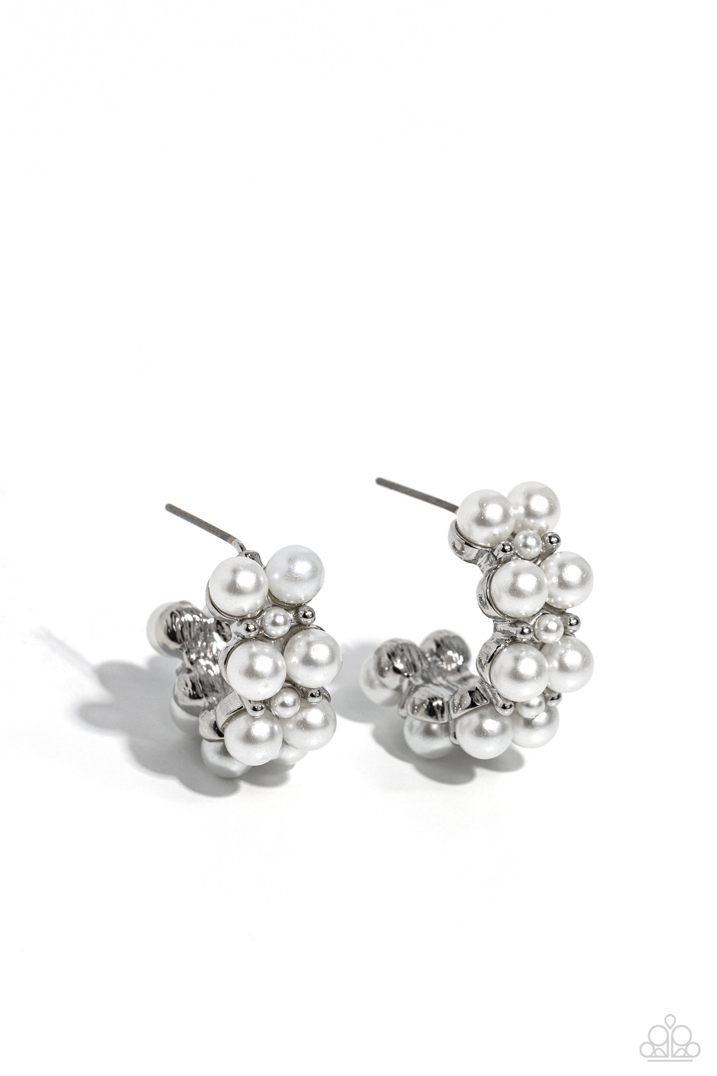 White Collar Wardrobe - white - Paparazzi earrings