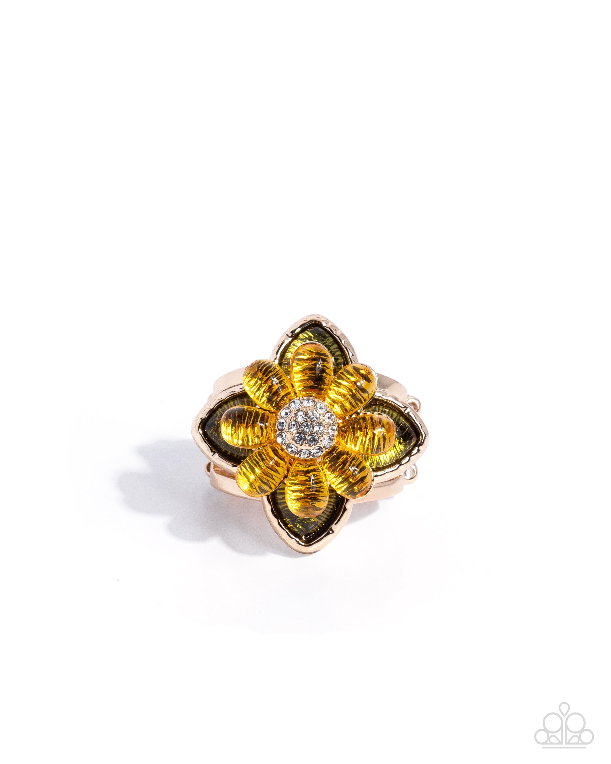 Wildflower Weekday - yellow - Paparazzi ring