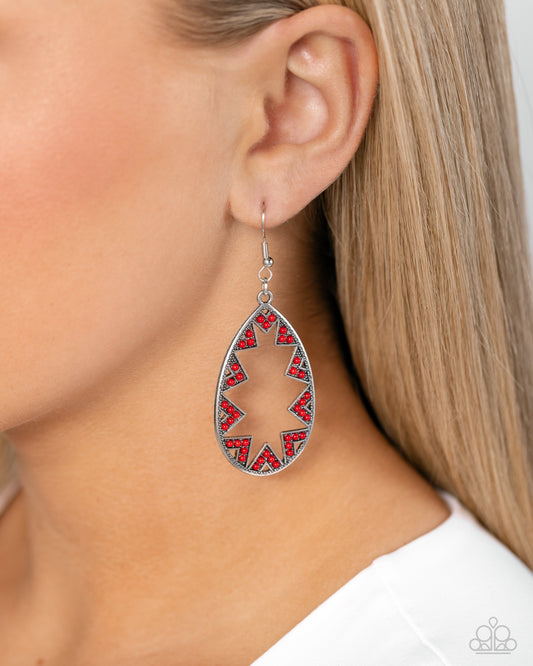 Wildly Wonderous - red - Paparazzi earrings