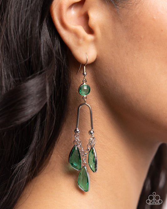 Winged Wardrobe - green - Paparazzi earrings