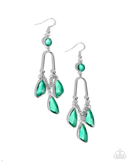 Winged Wardrobe - green - Paparazzi earrings