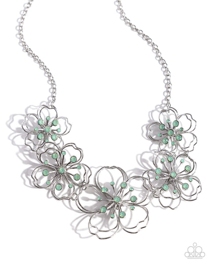 Wiry Wallflowers - green - Paparazzi necklace