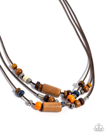 Wish You WOOD - orange - Paparazzi MENS necklace