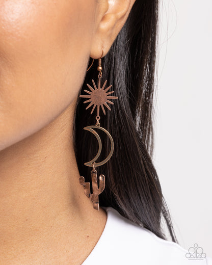 Wishfully Western - copper - Paparazzi earrings