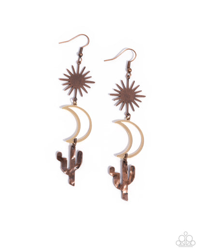 Wishfully Western - copper - Paparazzi earrings