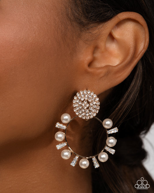 Wistfully Waltzing - gold - Paparazzi earrings