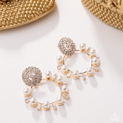 Wistfully Waltzing - gold - Paparazzi earrings