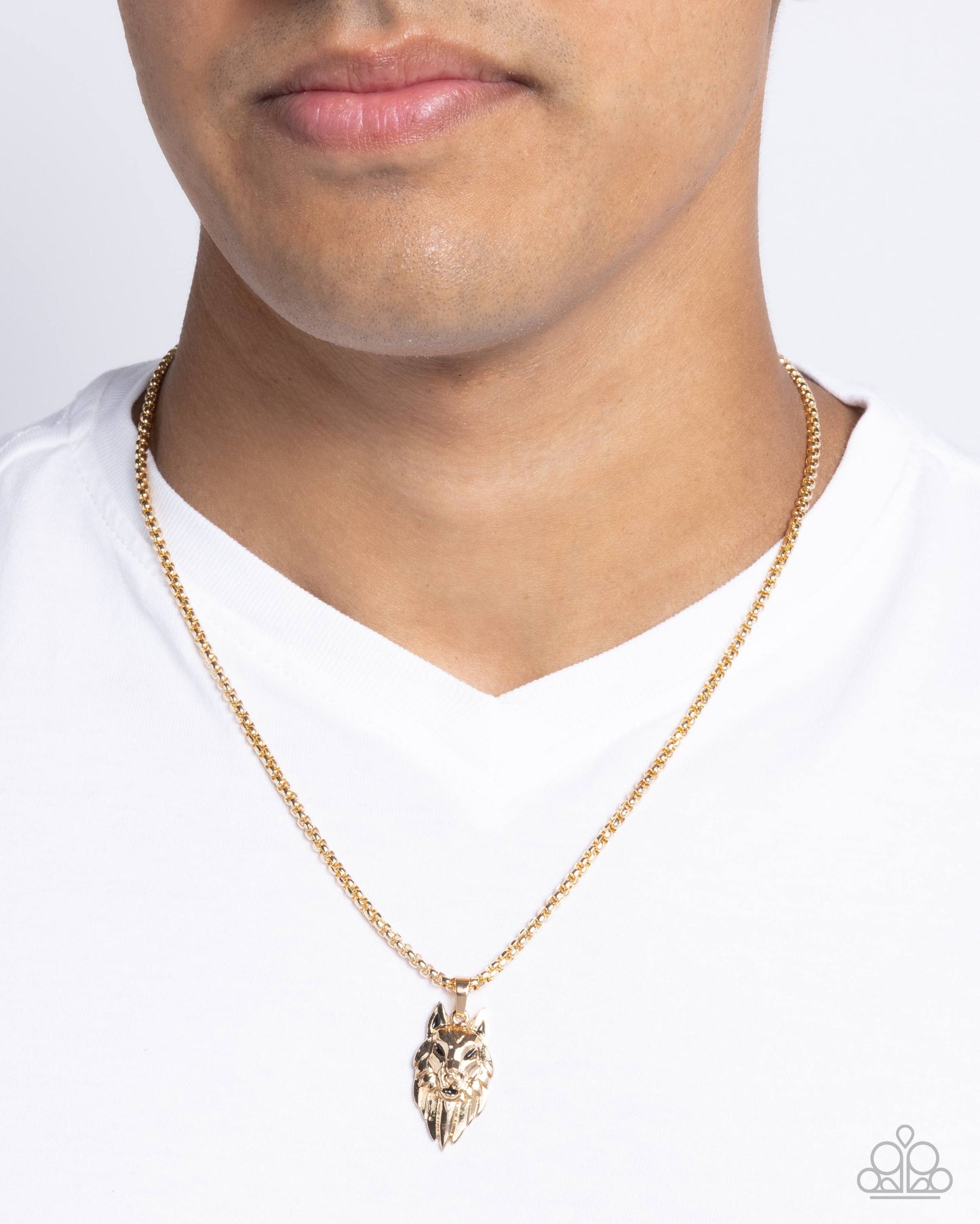 Wolf Warrior - gold - Paparazzi MENS necklace