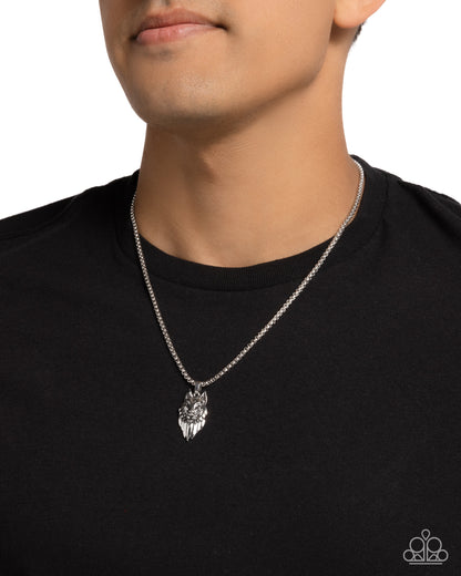 Wolf Warrior - silver - Paparazzi MENS necklace