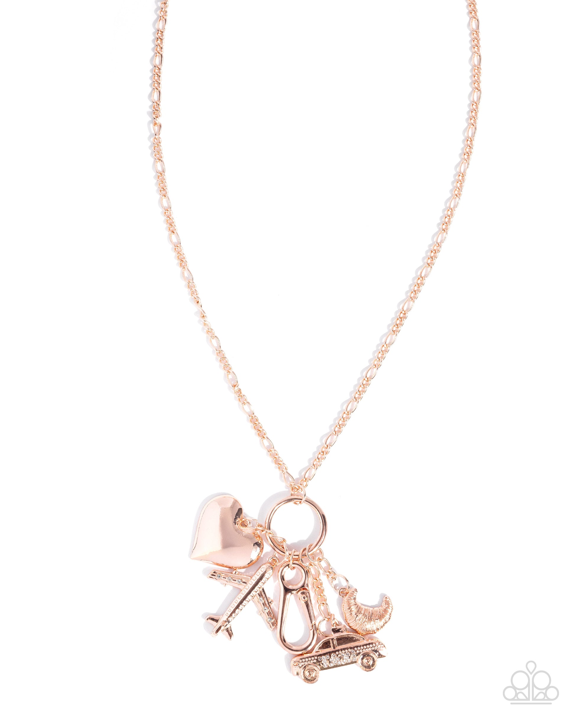 World Tour - rose gold - Paparazzi LANYARD necklace
