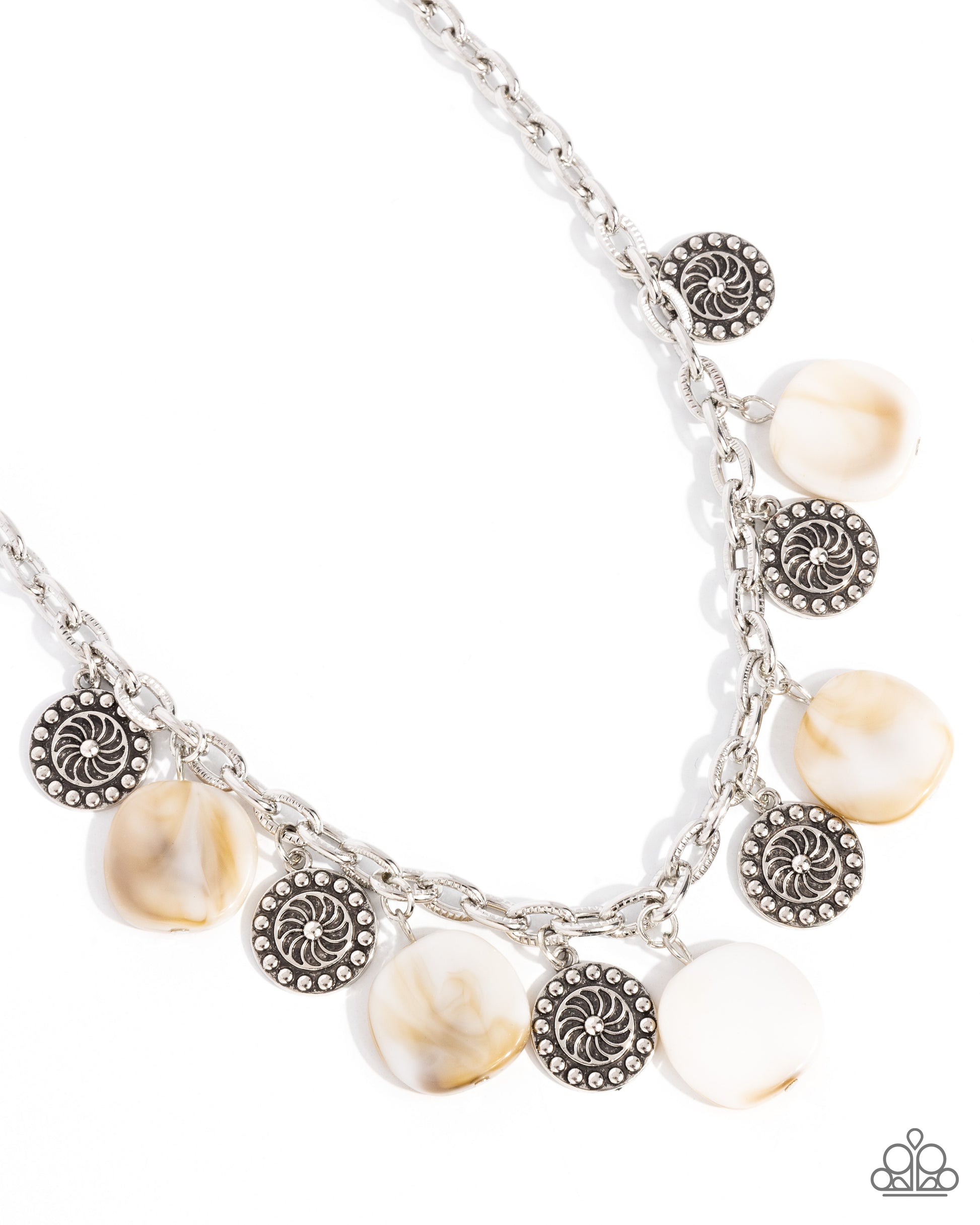 Worthwhile Wheels - white - Paparazzi necklace