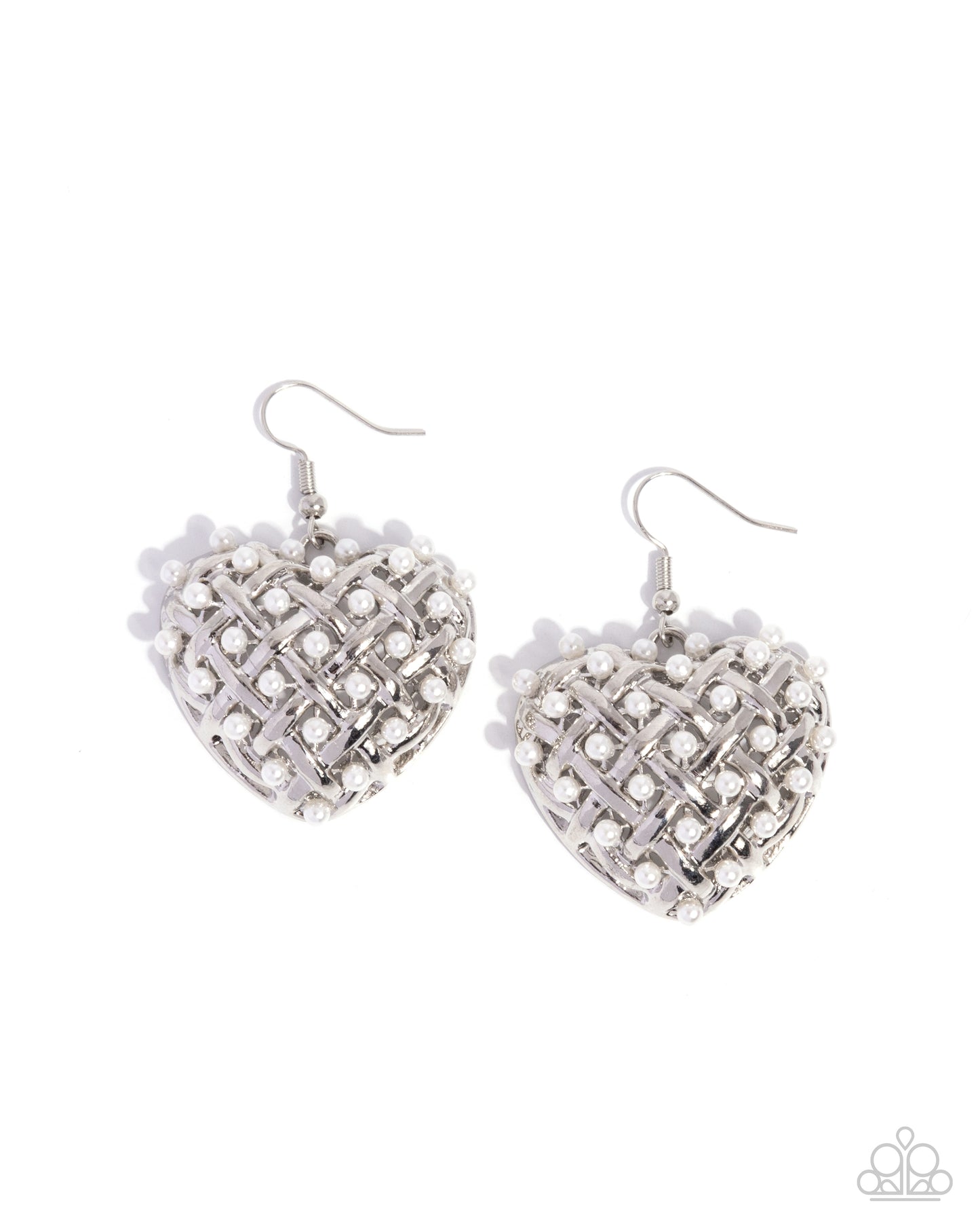 Woven Delight - white - Paparazzi earrings