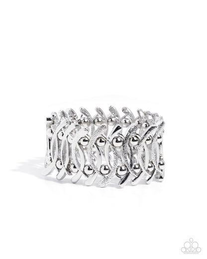 Woven Wager - silver - Paparazzi bracelet