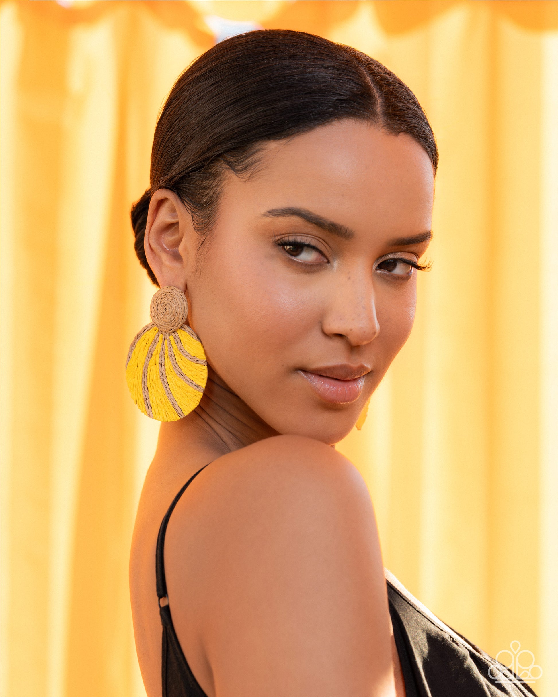 Woven Waltz - yellow - Paparazzi earrings