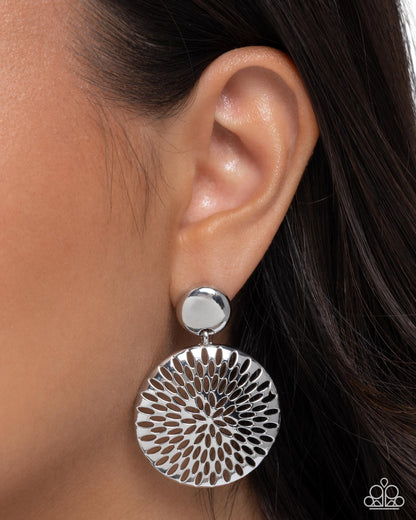 Woven Ware - silver - Paparazzi earrings