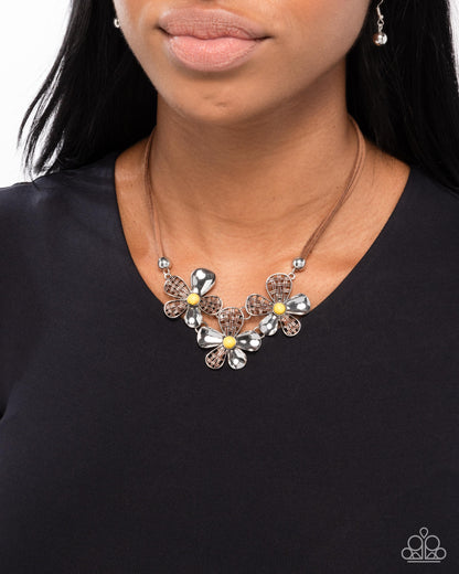 Woven Welcome - yellow - Paparazzi necklace