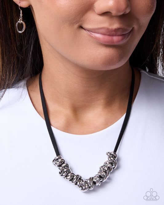 Woven Wheelhouse - black - Paparazzi necklace