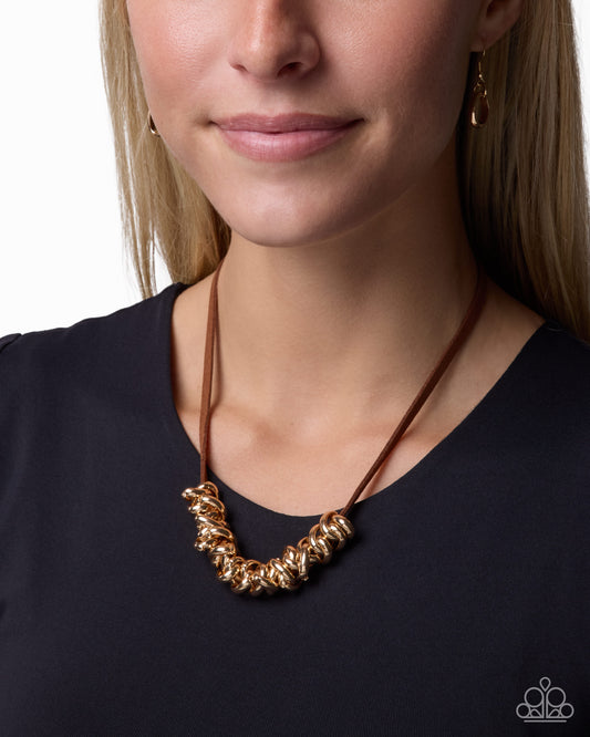 Woven Wheelhouse - gold - Paparazzi necklace