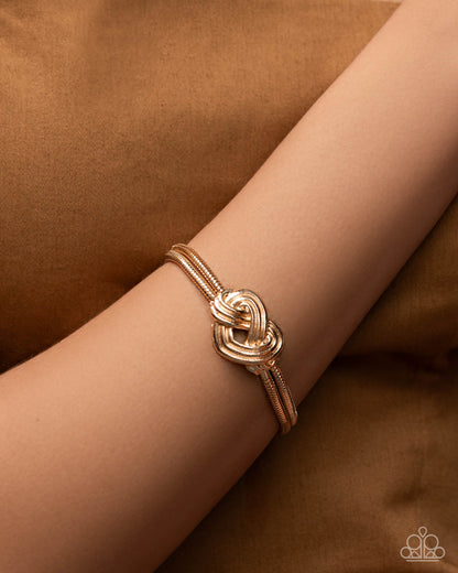 Woven Warrior - gold - Paparazzi bracelet