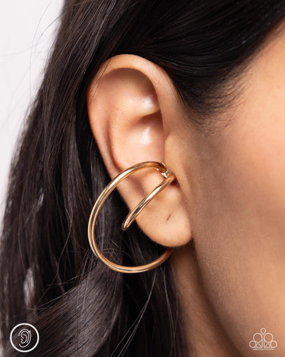 Wraparound Whimsy - gold - Paparazzi ear cuff
