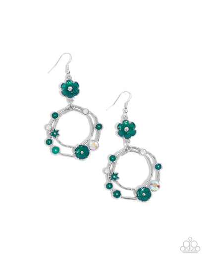 Wreathed Waikiki - green - Paparazzi earrings