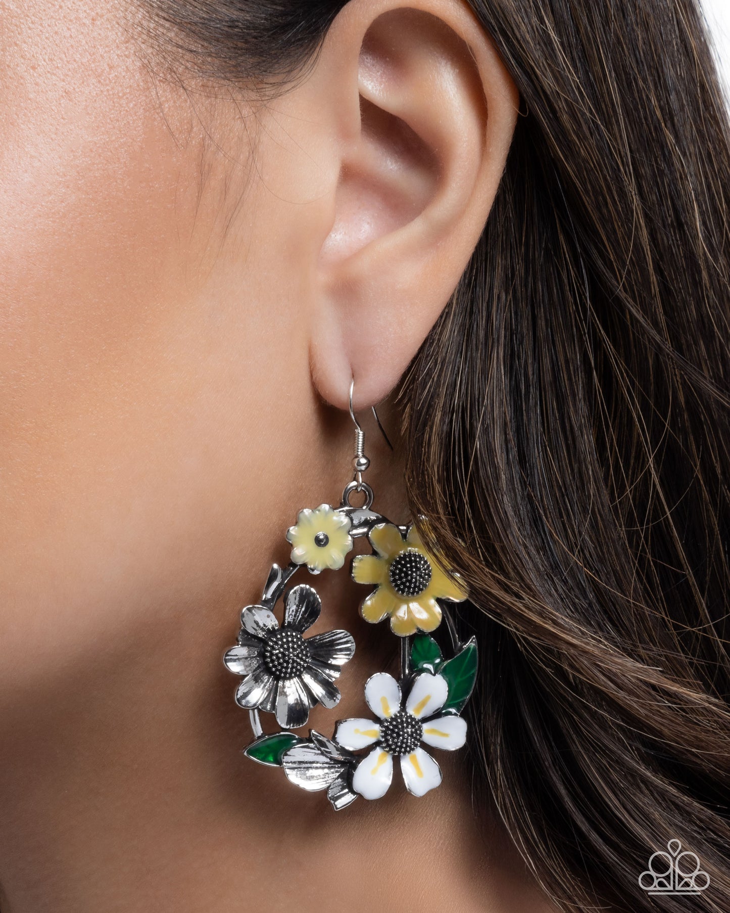 Wreathed Weekday - yellow - Paparazzi earrings