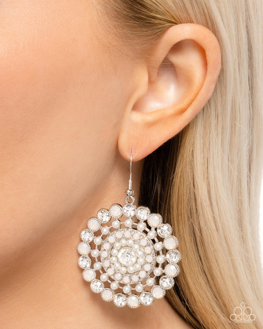 Wreathed Wonderland - white - Paparazzi earrings