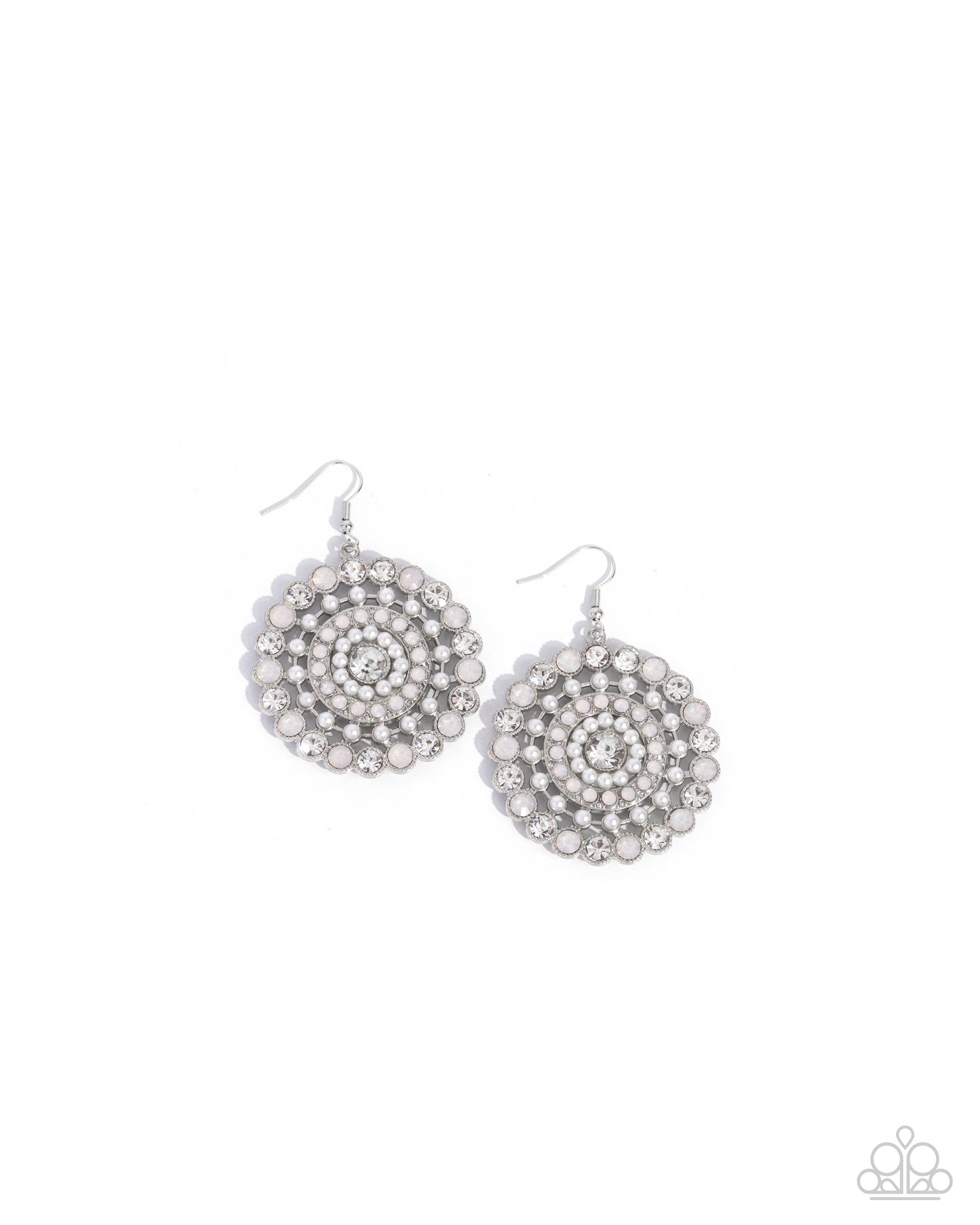 Wreathed Wonderland - white - Paparazzi earrings