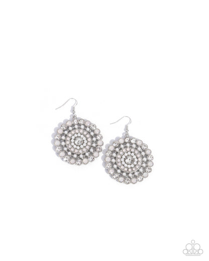 Wreathed Wonderland - white - Paparazzi earrings