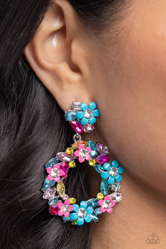 Wreathed in Wildflowers - blue - Paparazzi earrings