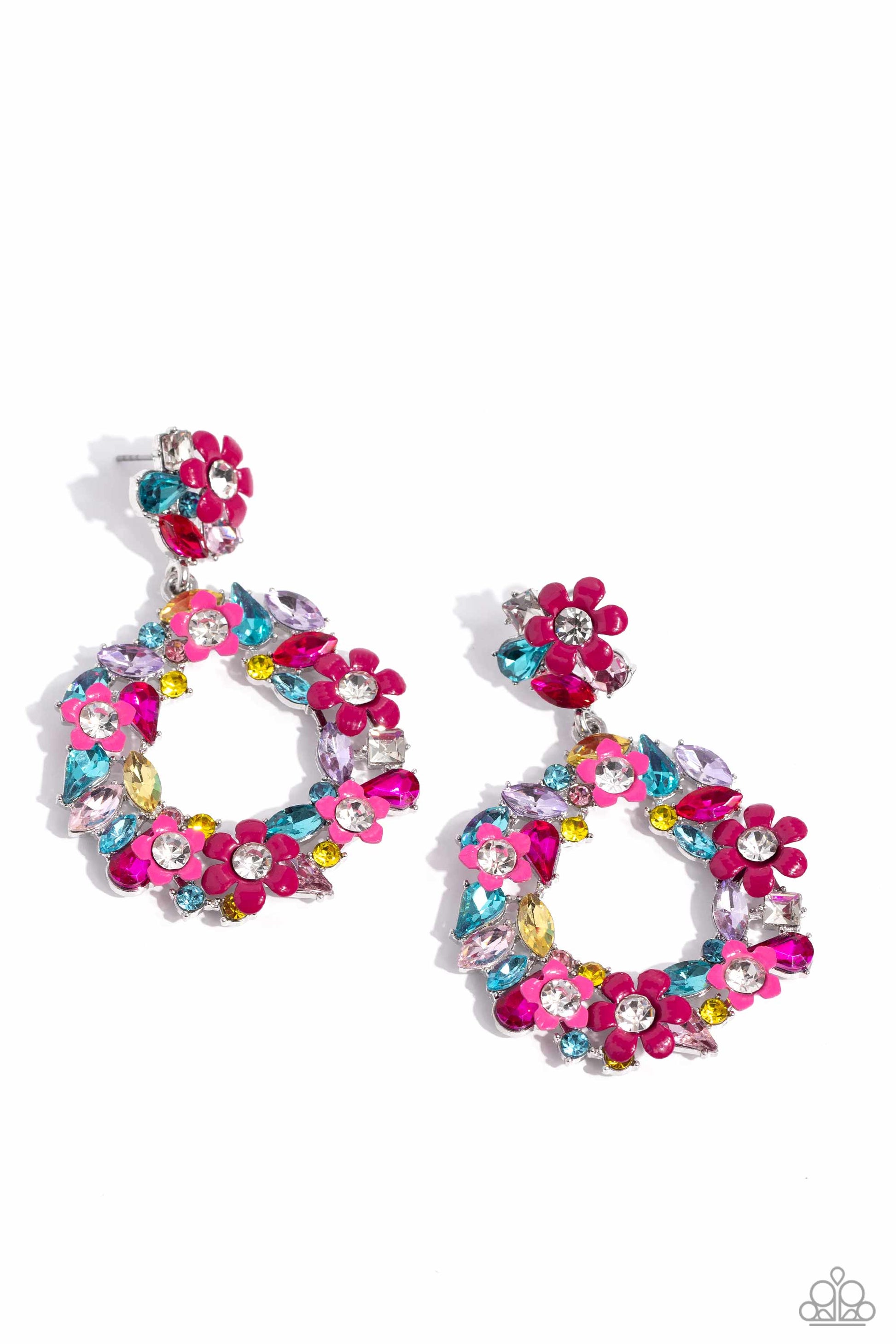 Wreathed in Wildflowers - pink - Paparazzi earrings