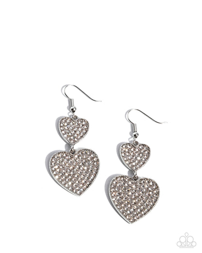 You Make My Heart Glow - white - Paparazzi earrings