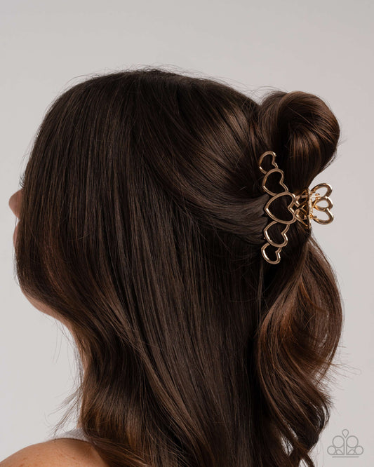 You're Still The One - gold - Paparazzi hair clip