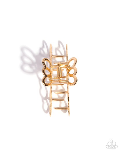 You're Still The One - gold - Paparazzi hair clip
