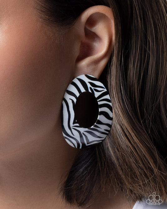 Zebra Style - multi - Paparazzi earrings