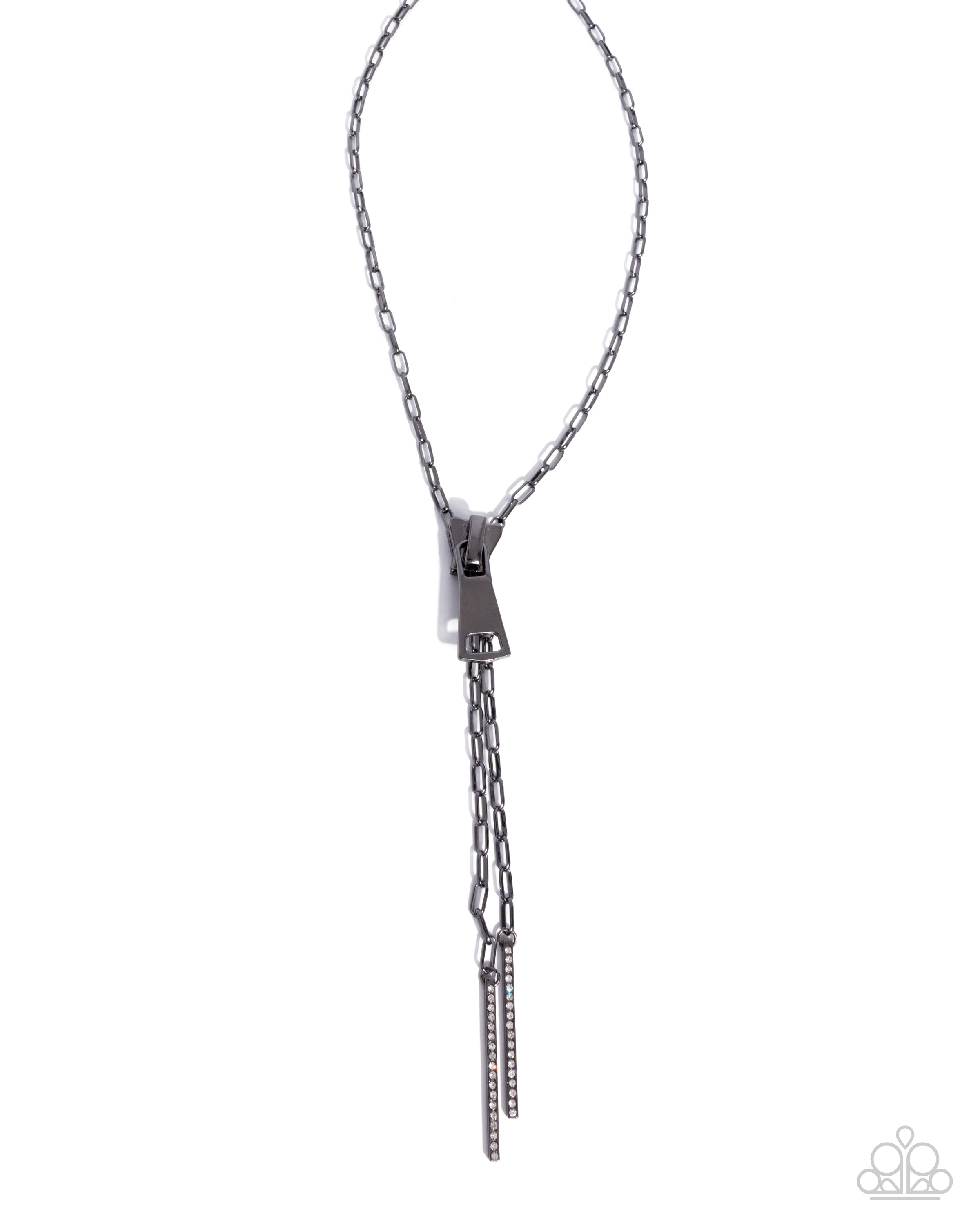 Zipper Zeal - black - Paparazzi necklace – JewelryBlingThing