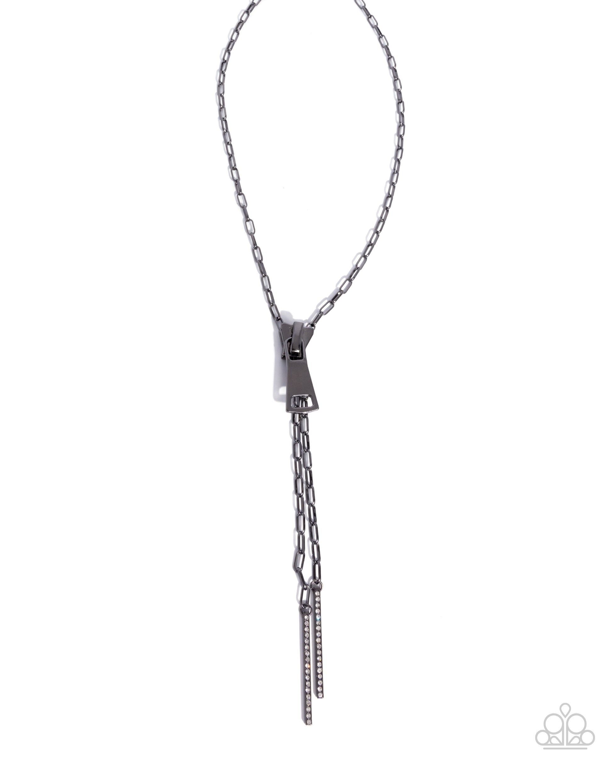 Zipper Zeal - black - Paparazzi necklace