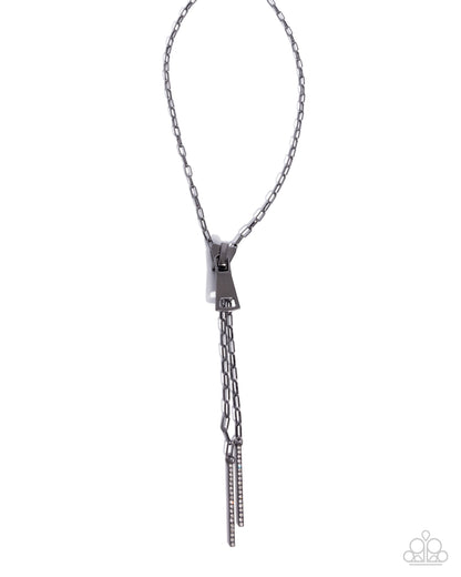Zipper Zeal - black - Paparazzi necklace