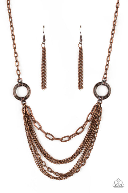 Chains of Command - copper - Paparazzi necklace