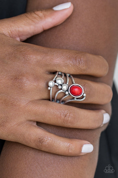 Wanderlust Wanderer-red-Paparazzi ring