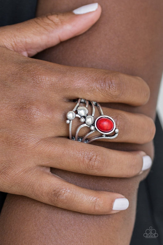 Wanderlust Wanderer-red-Paparazzi ring