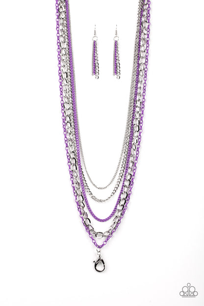 Industrial Vibrance - purple - Paparazzi LANYARD necklace