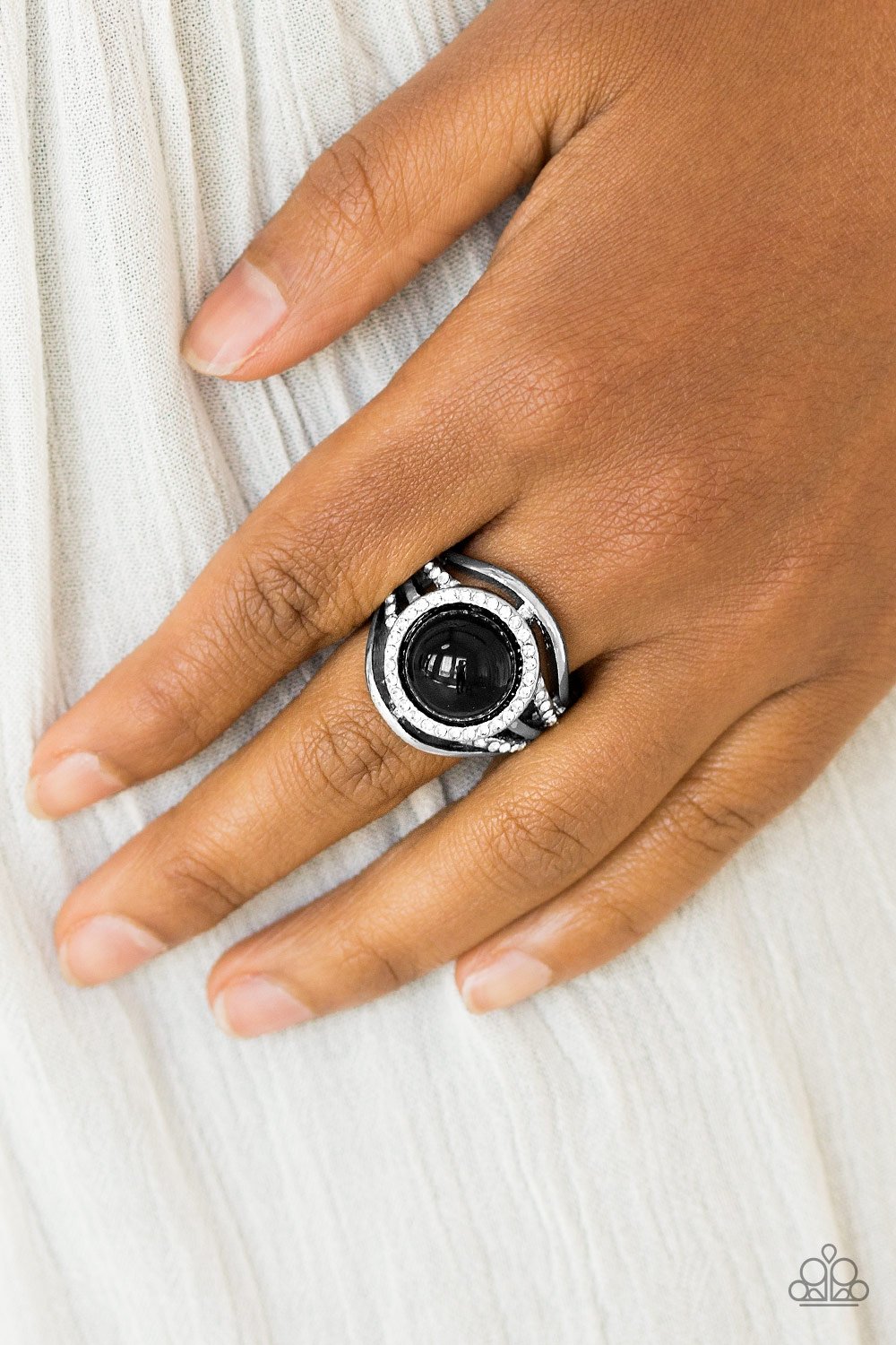 Pampered in Pearls-black-Paparazzi ring