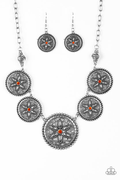 Written in the STAR LILIES - orange - Paparazzi necklace