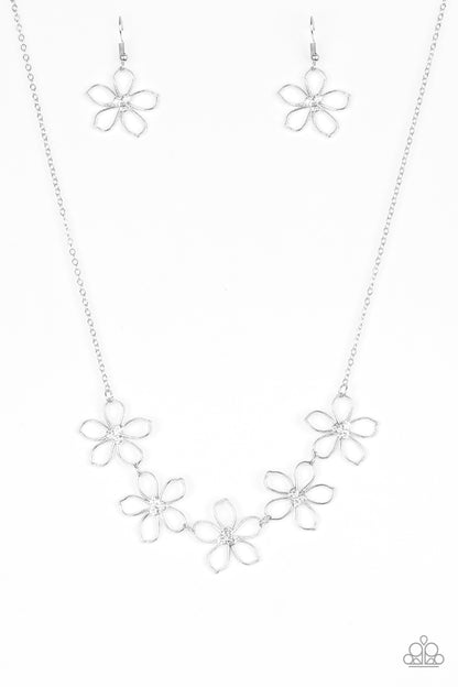 Hoppin Hibiscus - white - Paparazzi necklace