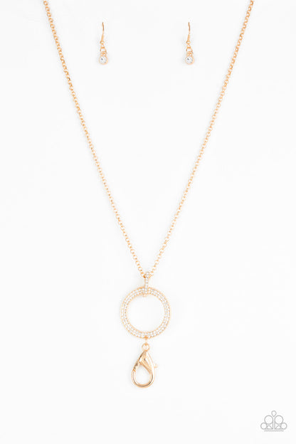 Straight to the Top - gold - Paparazzi LANYARD necklace