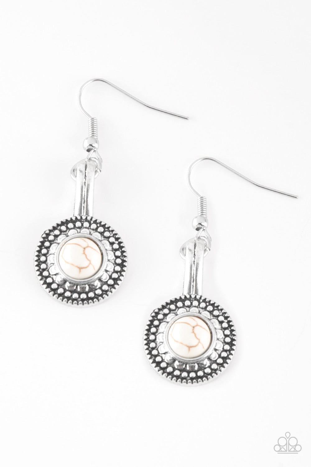 Simply Stagecoach - white - Paparazzi earrings