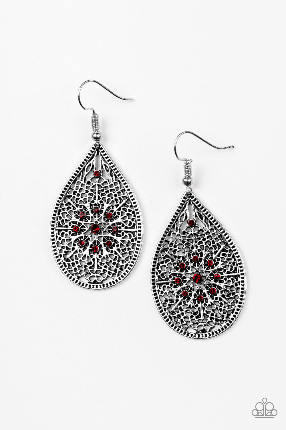 Dinner Party Posh - red - Paparazzi earrings